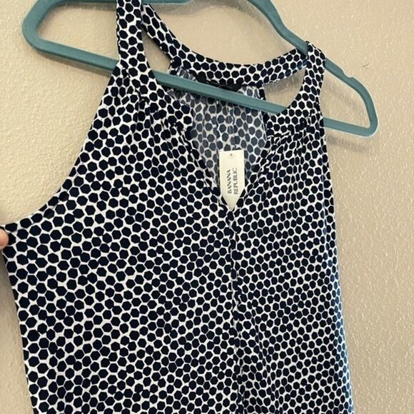 Banana Republic - navy /white spotted halter dress - Picture 2 of 4